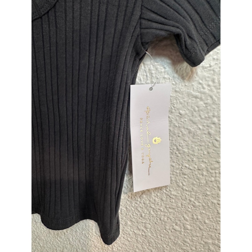 Spiritual Gangster Sedona Rib Top Black Square Neck Crop Small NWT - Picture 5 of 7